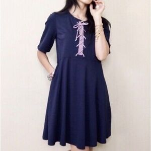 Maeve by Anthropologie Navy Fit & Flare Dress, Size Small